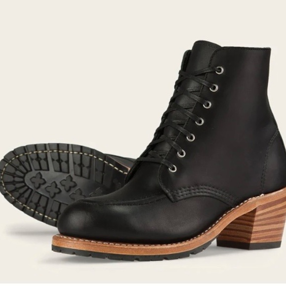 Red Wing 3405 Clara Black Leather Lace Up Boot W Heel Women's Size 8 - Picture 2 of 6